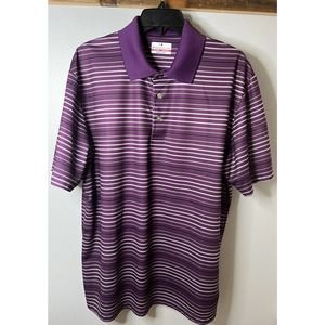 Grand Slam Men's Sz XL Airflow Golf Polo Purple Striped Excellent Condition
